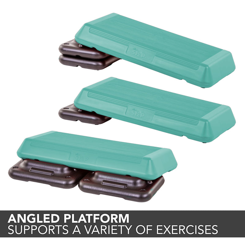 The Step Circuit Size Platform with Four (4) Freestyle Risers - Teal