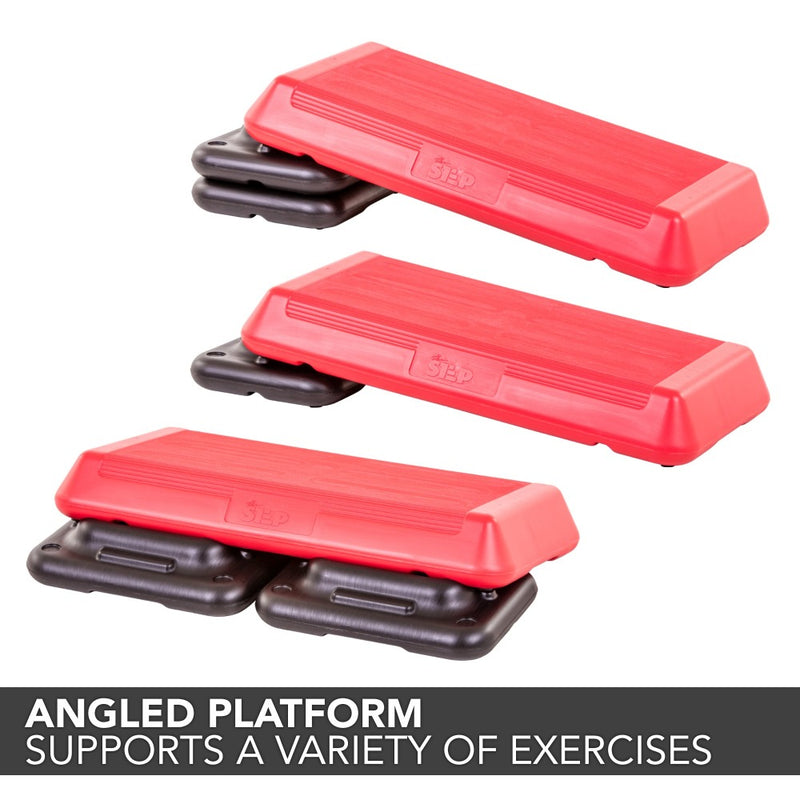 The Step Circuit Size Platform with Two (2) Freestyle Risers - Red