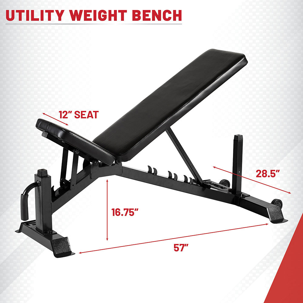 Gym bench size sale