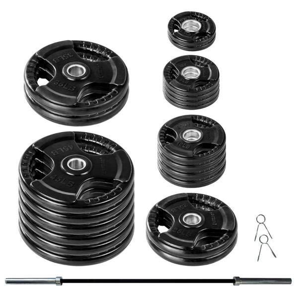 Lifeline Olympic Rubber Grip Plate Set - 500 LBS_1